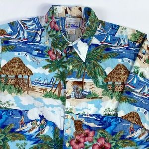 (sold)Reyn Spooner Hawaiian Short Sleeve Button Up Shirt Mens
